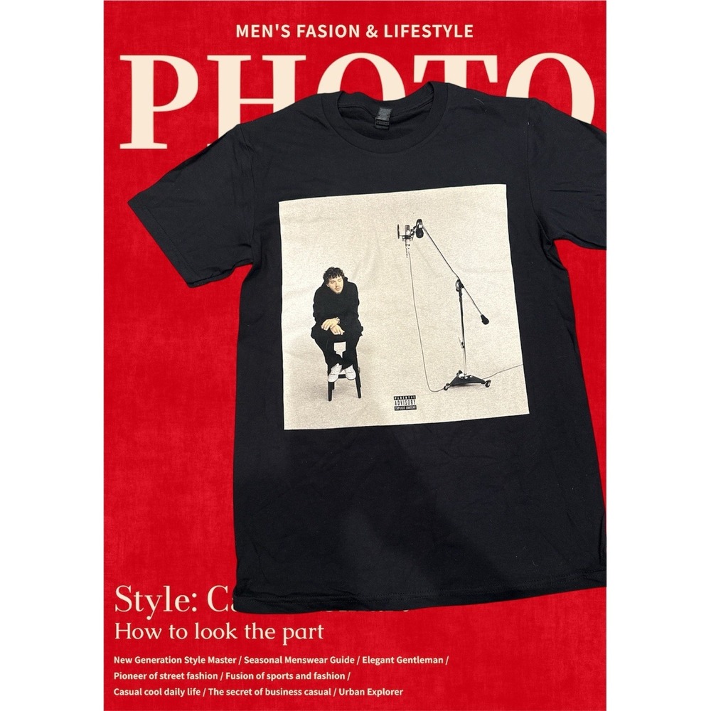 Jack Harlow Graphic T-shirt Men Large Black Short Sleeve Music